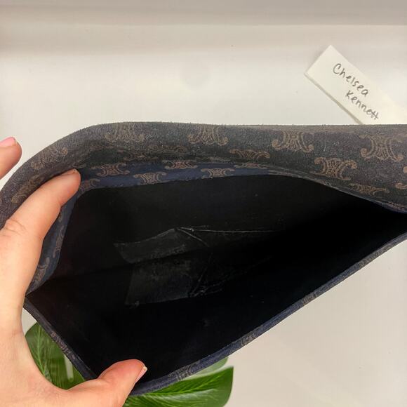 Celine Triomphe Clutch Toiletry Pouch Vintage Logo Makeup Case Bag Pochette - Picture 5 of 16